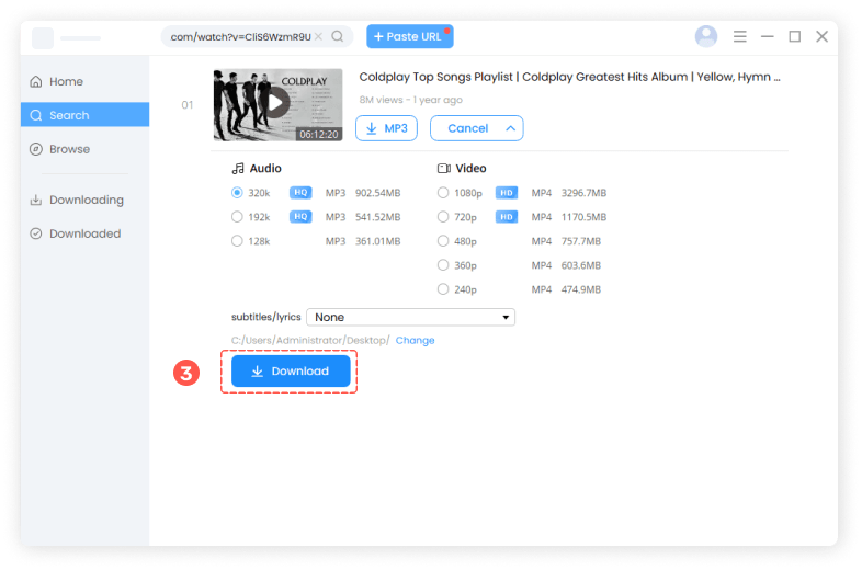 Click Download