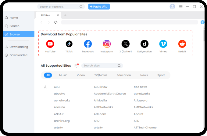 Built-in Browser
